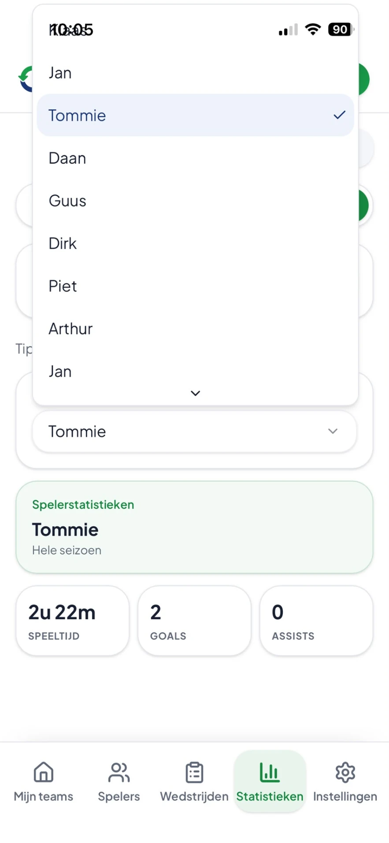 Speler statistieken